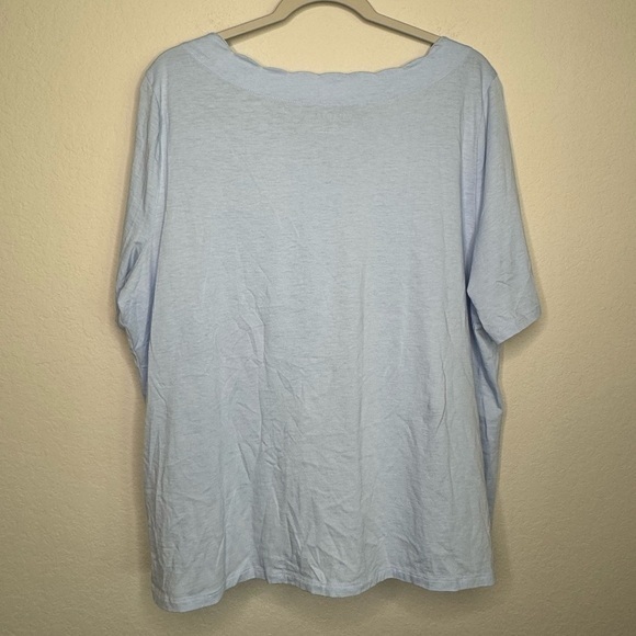 Talbots Scallop Pima Cotton Tee- Sz 2X - Picture 2 of 8